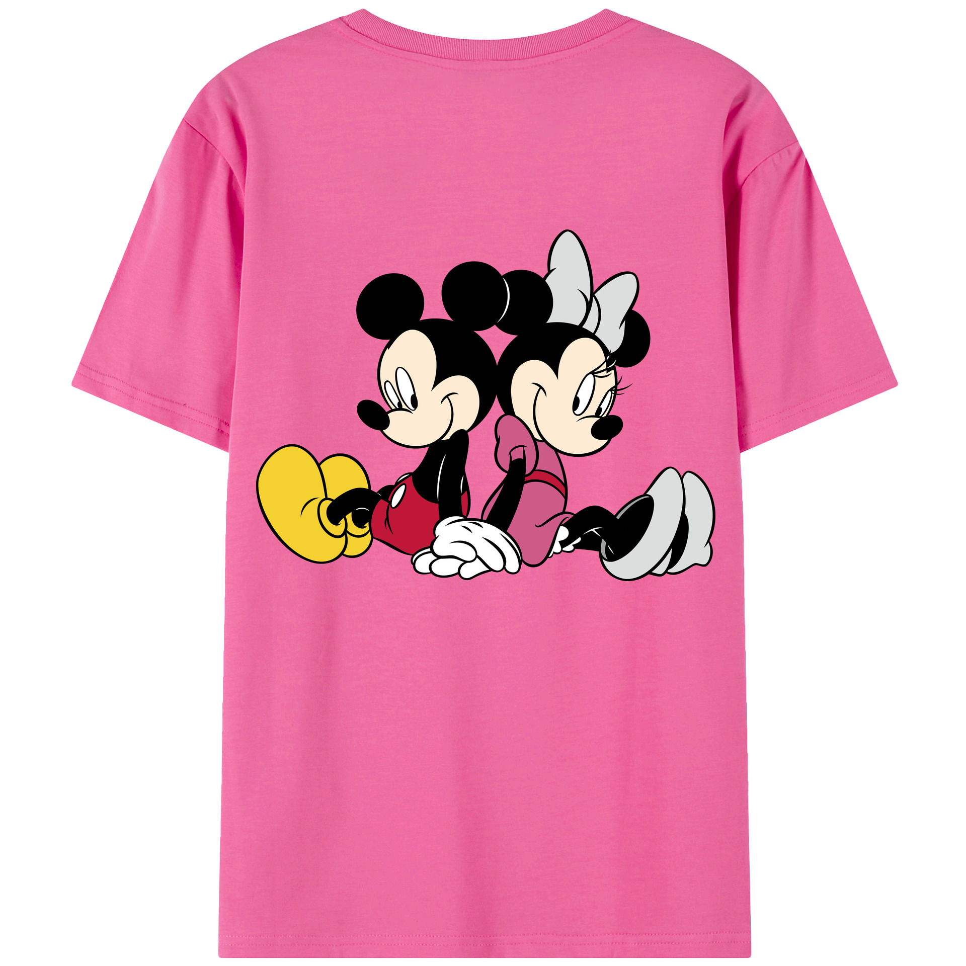 （画像用） ミッキーマウス Mickey Mouse レディース半袖Tシャツ(バックプリント)